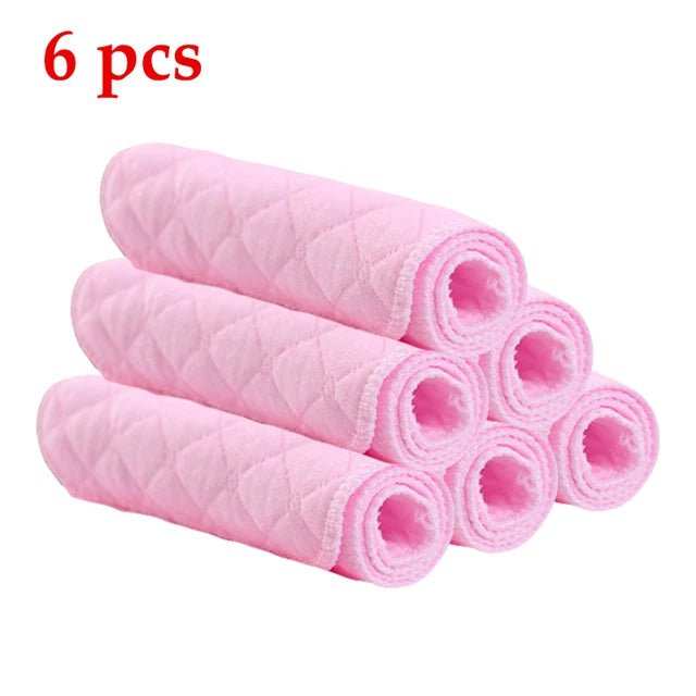 6/8/10 Pcs Baby Nappies Reusable Baby Infant Newborn Cloth Diaper Nappy Liners Insert 3 Layers Cotton Hot Sale