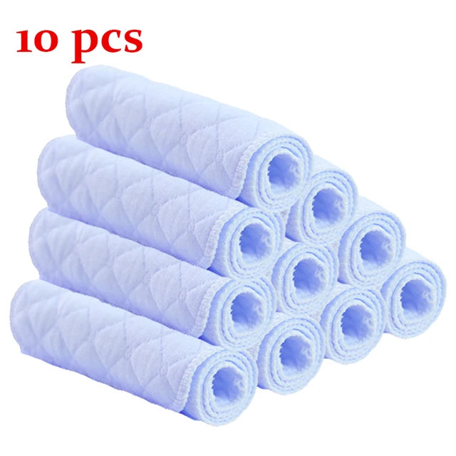 6/8/10 Pcs Baby Nappies Reusable Baby Infant Newborn Cloth Diaper Nappy Liners Insert 3 Layers Cotton Hot Sale