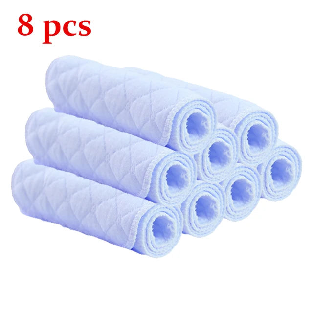 6/8/10 Pcs Baby Nappies Reusable Baby Infant Newborn Cloth Diaper Nappy Liners Insert 3 Layers Cotton Hot Sale