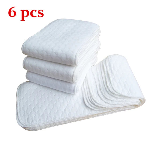 6/8/10 Pcs Baby Nappies Reusable Baby Infant Newborn Cloth Diaper Nappy Liners Insert 3 Layers Cotton Hot Sale