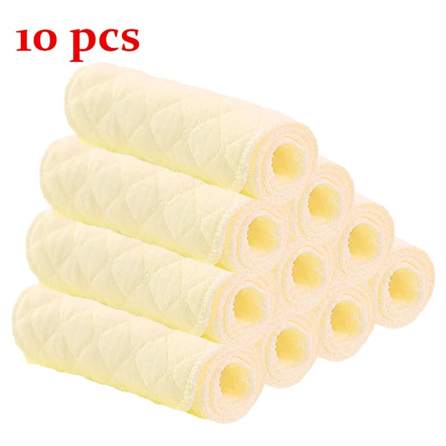 6/8/10 Pcs Baby Nappies Reusable Baby Infant Newborn Cloth Diaper Nappy Liners Insert 3 Layers Cotton Hot Sale