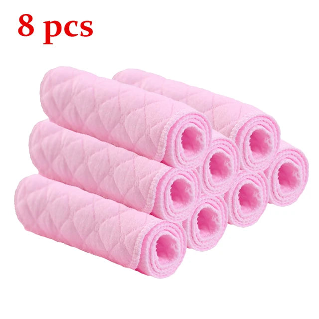 6/8/10 Pcs Baby Nappies Reusable Baby Infant Newborn Cloth Diaper Nappy Liners Insert 3 Layers Cotton Hot Sale