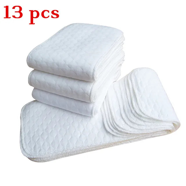 6/8/10 Pcs Baby Nappies Reusable Baby Infant Newborn Cloth Diaper Nappy Liners Insert 3 Layers Cotton Hot Sale