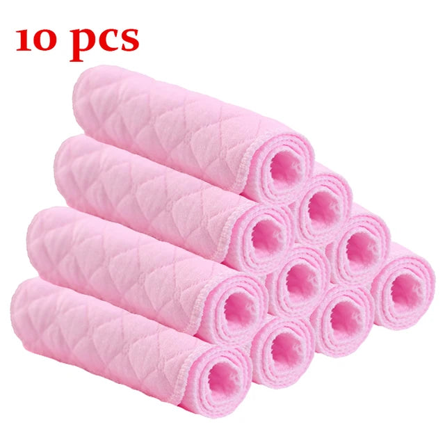 6/8/10 Pcs Baby Nappies Reusable Baby Infant Newborn Cloth Diaper Nappy Liners Insert 3 Layers Cotton Hot Sale