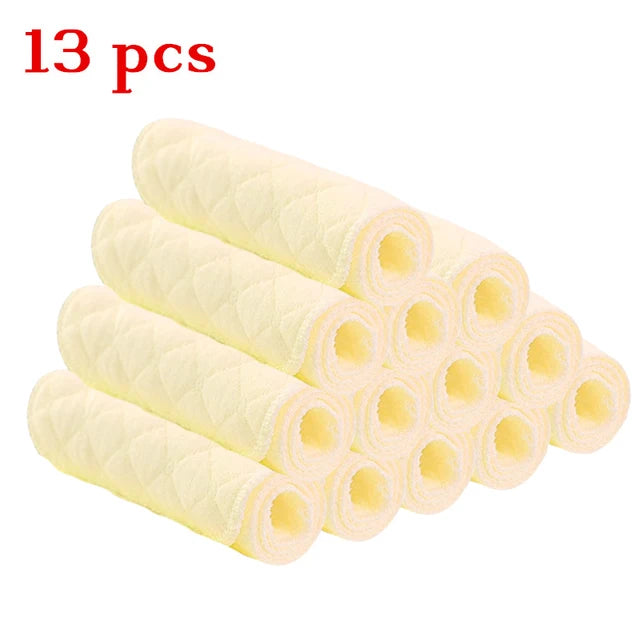 6/8/10 Pcs Baby Nappies Reusable Baby Infant Newborn Cloth Diaper Nappy Liners Insert 3 Layers Cotton Hot Sale
