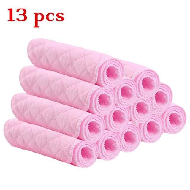 6/8/10 Pcs Baby Nappies Reusable Baby Infant Newborn Cloth Diaper Nappy Liners Insert 3 Layers Cotton Hot Sale