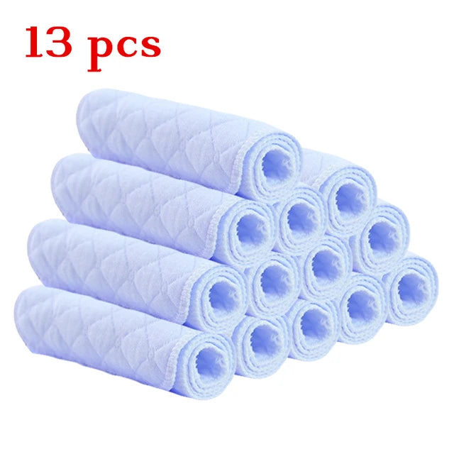 6/8/10 Pcs Baby Nappies Reusable Baby Infant Newborn Cloth Diaper Nappy Liners Insert 3 Layers Cotton Hot Sale