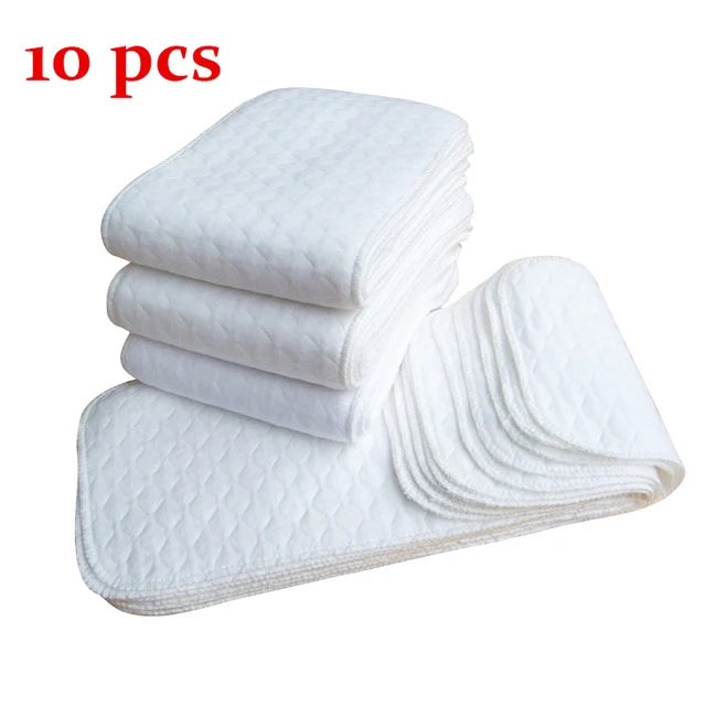 6/8/10 Pcs Baby Nappies Reusable Baby Infant Newborn Cloth Diaper Nappy Liners Insert 3 Layers Cotton Hot Sale