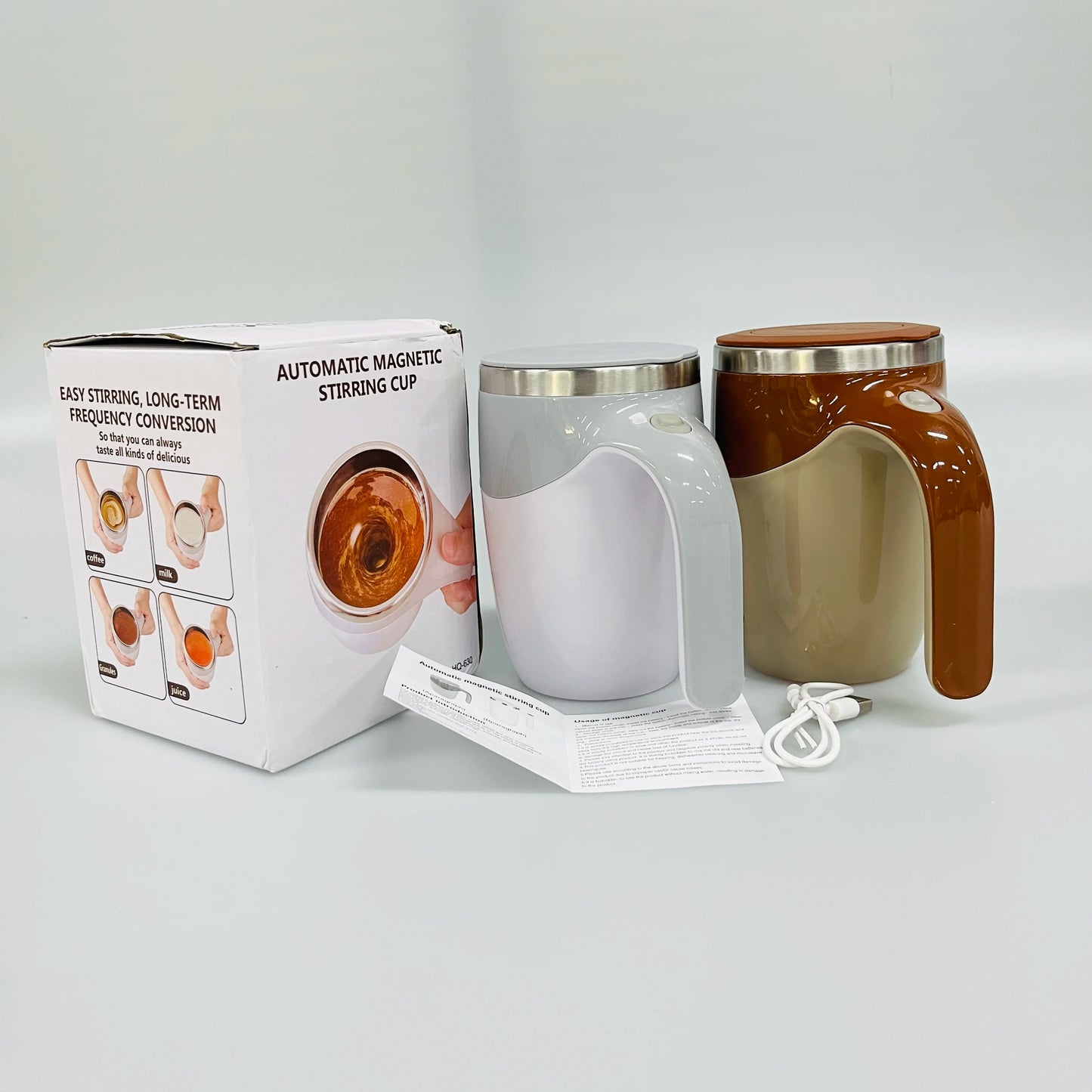 Smart Magnetic Self-Stirring Coffee Cup – Automatic Mixer Travel Mug with Lid