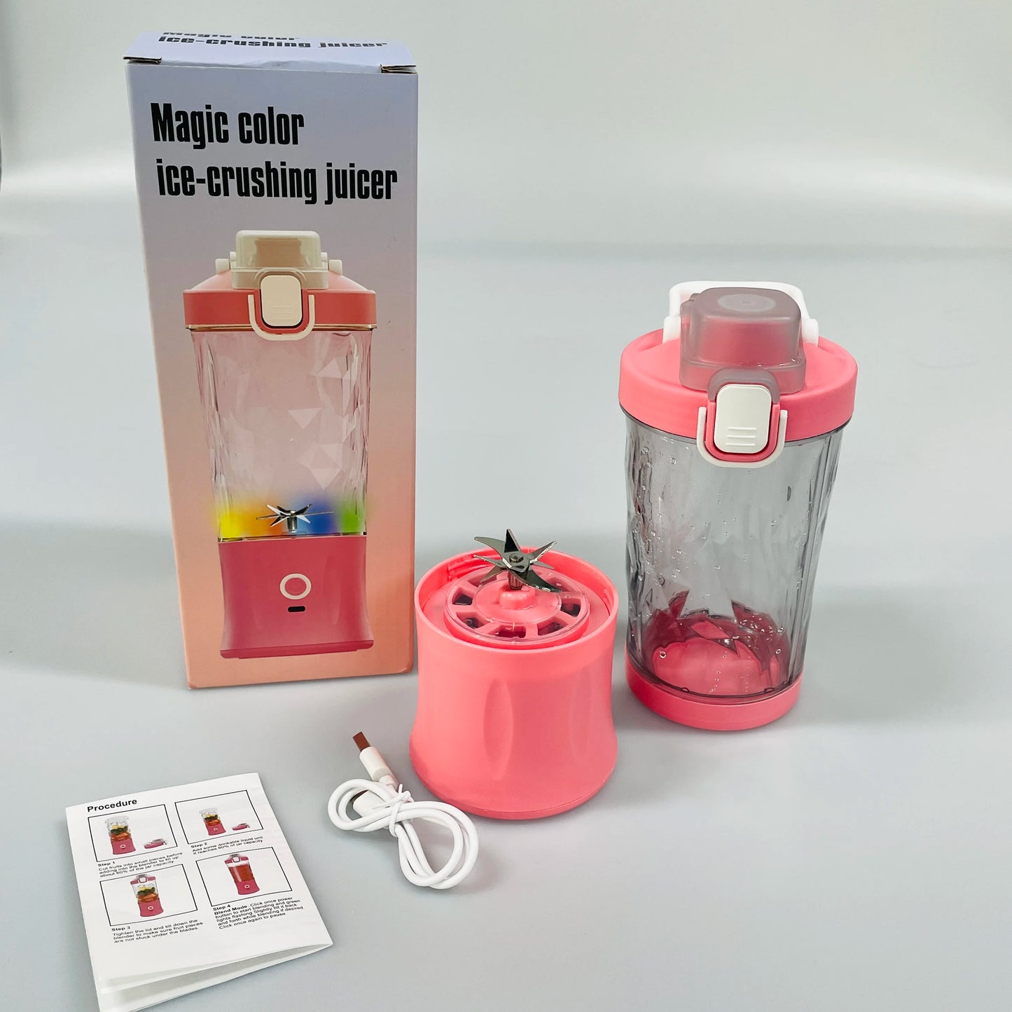 Portable 600ML USB Rechargeable Smoothie Blender – Mini Travel Juicer for Shakes & Fruit Mixes