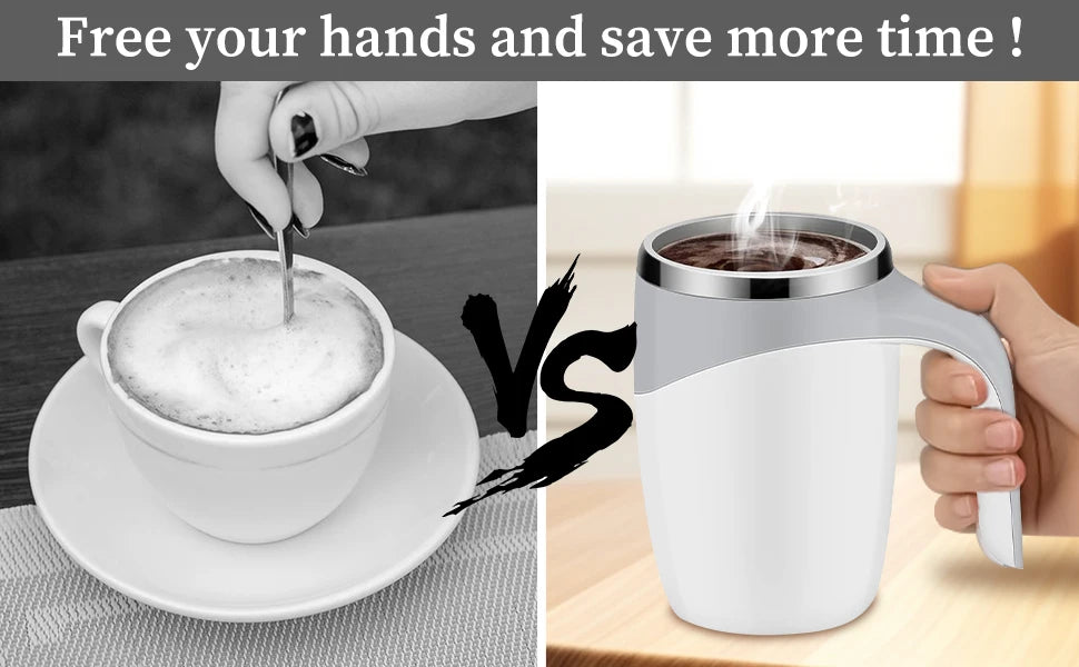 Smart Magnetic Self-Stirring Coffee Cup – Automatic Mixer Travel Mug with Lid