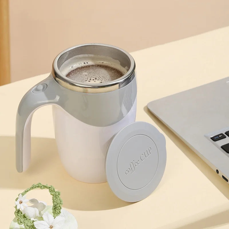 Smart Magnetic Self-Stirring Coffee Cup – Automatic Mixer Travel Mug with Lid