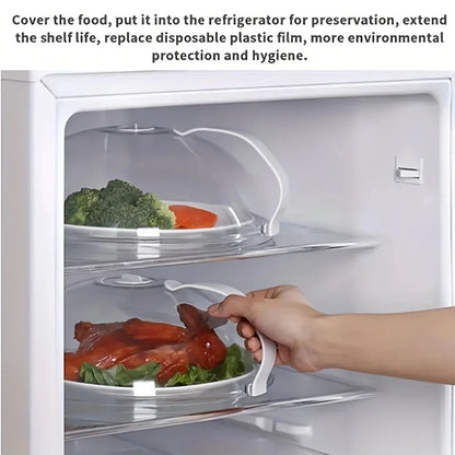 1pc Transparent Microwave Oven Food Cover, Reusable Airtight Food Cover, Kitchen Heat Resistant Lid, Kitchen Supplies