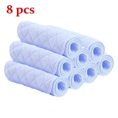 6/8/10 Pcs Baby Nappies Reusable Baby Infant Newborn Cloth Diaper Nappy Liners Insert 3 Layers Cotton Hot Sale