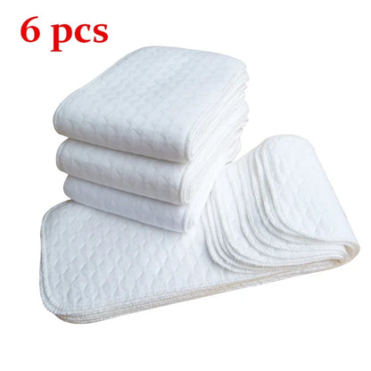 6/8/10 Pcs Baby Nappies Reusable Baby Infant Newborn Cloth Diaper Nappy Liners Insert 3 Layers Cotton Hot Sale
