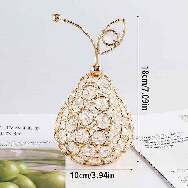 Crystal Artificial Fruit Pineapple Ornament Figurine Tabletop Centerpiece For Home Decor