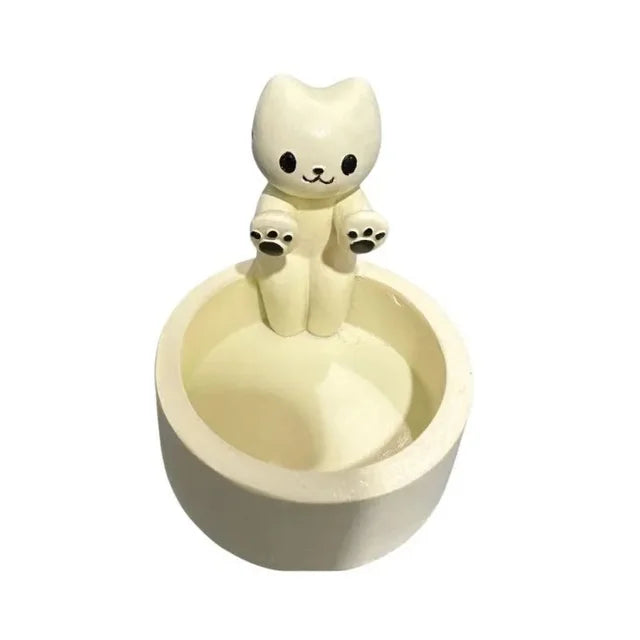 Cute Cat Candlestick Creative Aromatherapy Candle Holder Desktop Decoration Birthday Gift Ornament