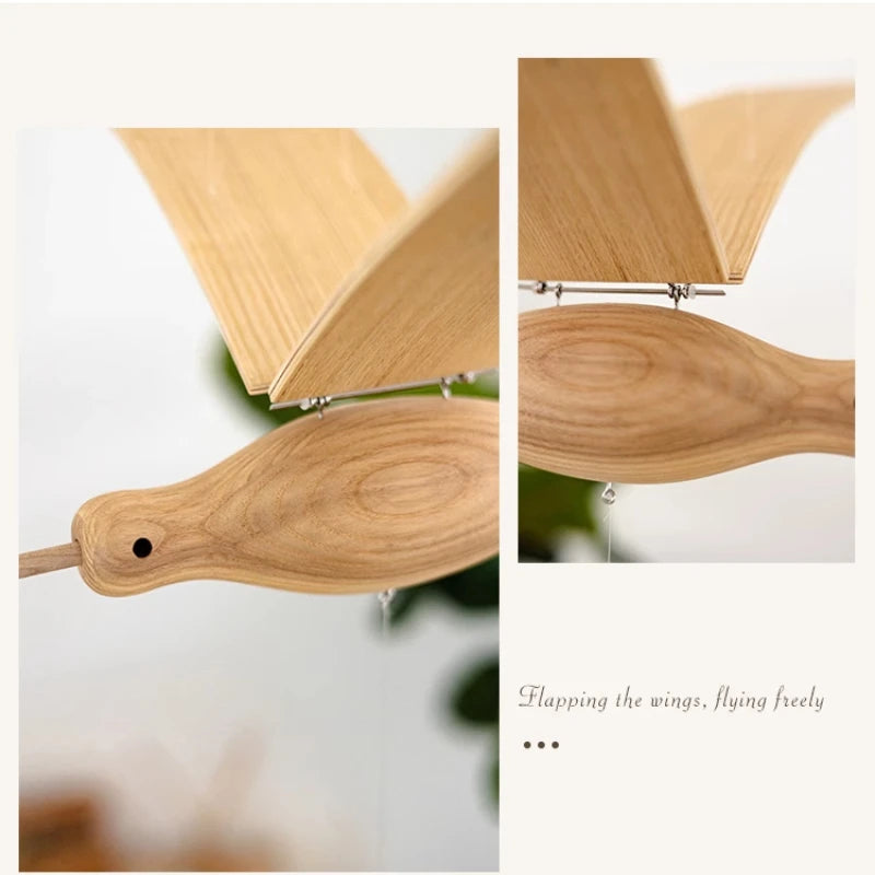 Flying Seagull LivingRoom Balcony Bay Window Air Hanging Pendant Children's Aesthetic Room Decor Creativity Wooden Bird Pendant