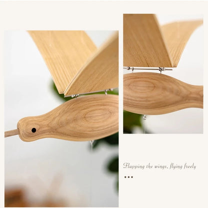 Flying Seagull LivingRoom Balcony Bay Window Air Hanging Pendant Children's Aesthetic Room Decor Creativity Wooden Bird Pendant