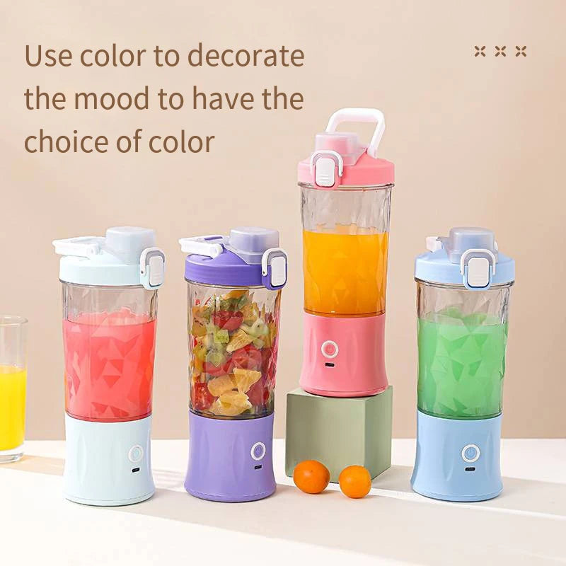 Portable 600ML USB Rechargeable Smoothie Blender – Mini Travel Juicer for Shakes & Fruit Mixes