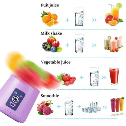 Mini USB Rechargeable 6-Blade Portable Juicer Blender – For Fresh Smoothies & Ice Drinks