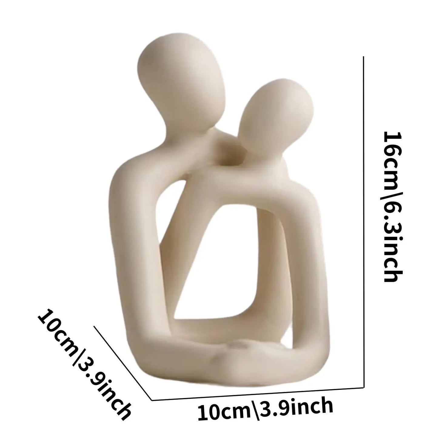 Heartwarming Loving Couple Resin Statue - A Timeless Modern Home Decor Accent for Bookshelves, Office Desks, and Nightstands