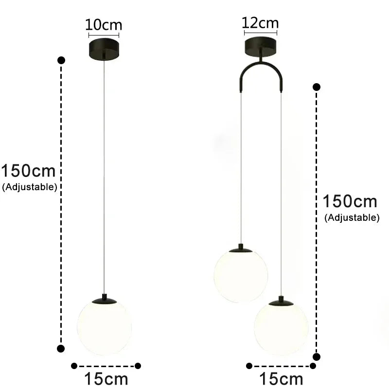 Modern Glass LED Pendant Lights Nordic Living Room Bedroom Fixtures Indoor Lighting Restaurant Bar Home Decor Hanging Lamp 220V